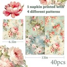 Vintage Floral Napkins-40pcs Flower Paper Napkins For Tea Party Birthday Baby
