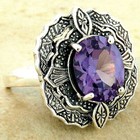 Antique Style 3 Ct Color Changing Sim Alexandrite 925 Sterling Silver Ring 1059z
