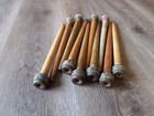 Vintage 10 Commercial Wood Sewing Spindles Spools Bobbins 10 Inches Long  3