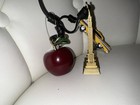 Large Coach New York City Cluster Taxi   Apple Bag Charm Key Fob  Metal leather
