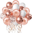 Rose Gold Confetti Balloons  50 Pack 12 Inch White And Rose Gold Latex Balloo   