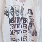 Armani Exchange Waffle Knit Destroyer Long Sleeve Shirt Cream Size Medium