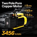 5cfm 1 2hp Dual Stage Hvac Ac Vacuum Pump For R410a R134a R22 With 2 Oil Bottles
