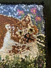 Handmade Hand Hooked Rug Mat Folk Art Cat On Board Wallhanging  13 5 X 10 5   