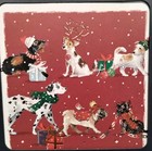 Set 16 Ling Design Luxury Christmas Cards Festive Dogs Holiday Gold Dog New