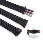 Black Expandable Wire Cable Sleeving Sheathing Braided Loom Tubing 1mm 100mm