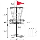 Disc Golf Set Portable Disc Golf Basket Disc Golf Set 12 Chains Outdoor Black