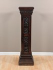 45  French Antique Gothic Pedestal side Stand lamp Table In Oak