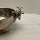 Vintage Silver Plated Stag Deer Elk Head Pedestal Decorative Bowl Home Decor