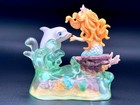 Mermaid And Dolphin Figurine With Ocean Scene Base