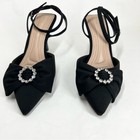 Bcbgeneration Women s Ipany Ankle Strap Bow Dress Pumps Black Size 8m