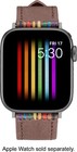 Platinum Genuine Leather Band For Apple Watch 38mm 40mm  Brown Pride Ed - New