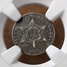 1860 Three 3 Cent Silver Piece 3cs Ngc Fine F15 Original Type 3