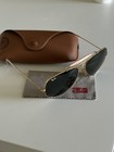 Ray-ban Aviator Sunglasses Gold Metal Frame Green Glass Lenses W  Case Cloth