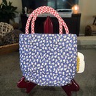 Nos Vintage Russ Tiny Totes Mini Hand Bag Tote Clown Rare Htf Quilted Adorable