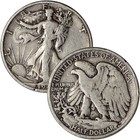 90  Silver Walking Liberty Half Dollars - Roll Of 20 -  10 Face Value