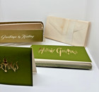 Vtg 1950s Holiday Greetings Embossed Christmas Cards Box Of 24 Cards Box Read