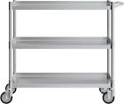 3-shelf Stainless Steel Tubular Utility Cart On Wheels     15   x24   x33    Heavy-duty