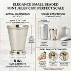 Small Beaded Mint Julep Cup - 6 Oz  - 3 1 2 