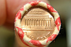 1975  p  Lincoln Cent Original Bank Wrap Roll 50 Pennies Obw Penny Roll