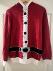 Ugly Christmas Sweater Santa Claus Hoodie Red Knit Sz M Party Sweater Great One 