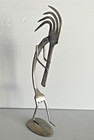 Southwestern Kokopelli Metal Figurine Made With Forks And Spoon Base 8  Tall