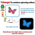 Glow Butterfly Wall Decor Stickers 58pcs Luminous Butterfly Wall Decals Color   