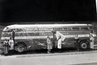 New Off The Assembly Line Vintage Greyhound Bus Lines Wrapped Photo 1930s Photo