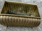 Vintage Brass Container With Lion Feet  Made In England