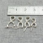10pcs Of 925 Sterling Silver Charm Pendant Pinch Bails For Necklace Jewelry