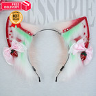 Faylay Women Furry Cat Ear Animal Ears Headband Ribbon Decor Large  Cmme