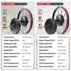 48v 52v 1000w 1500w 2000w Mtb E-bike Front Rear Hub Motor Wheel Conversion Kit