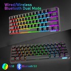 Bluetooth type C Mechanical Keyboard Rgb Backlit Mini Wireless Gaming Keypad Us