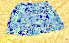 Lilly Pulitzer Blue Green Floral Skort Xs  Under Shorts  Gold Buttons  Golf
