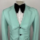 Vintage 60s 70s Tuxedo Jacket Leisure Suit Coat Disco Wedding Prom Mens Small 38