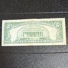 1953  5 United States Note Red Seal Lincoln Five Dollar Banknote Circulated