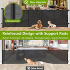 42  Tall Retractable Dog Gate 155  Extra Long Baby Gate Indoor Outdoor Black
