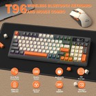 Wireless Rechargeable Gaming Keyboard And Mouse Combo Rainbow Backlit 4000dpi