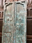 Antique Arched Door Teak Wood Garden Gates Blue Rustic Farmhouse Barn Door 82