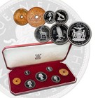 Rhodesia   Nyasaland 1955 Silver   Bronze 7 Piece Proof Set W  Case Royal Mint