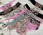 Victoria s Secret Dream Angels Embroidered Floral Thong Cheeky Side Tie