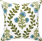 Floral Embroidered Summer Decorative Throw Pillow Cover 18 x 18   Farmhouse C   