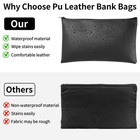 2 Pack Money Bags With Zipper  11x6 1 Inch Pu Leather Cash Pouch