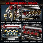 V8 Engine Model Kit That Runs  8-cylinder Car Engine Building Set With Rechargea