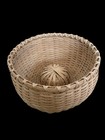 Rare Vintage Large Handwoven Wicker Basket With Center Mound 11  Round