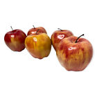 Apples Lot Of 5 Red Artificial Fruit Fake Imitation Home Decor Props Staging