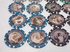 Celebrity Poker Chips Gamblers General Store Vegas Nv Vintage-lot Of 53 030525wt