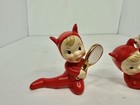 3pcs Vintage Mcm Napco Red Devil Pixie Elf Figurines Japan W labels