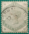 Gb Stamp 1884  Sc A48  107 1sh Green  Used