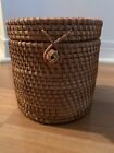 2x Round Rattan Tissue Box With Cover   Lid Toilet Paper Roll Holder-new-us